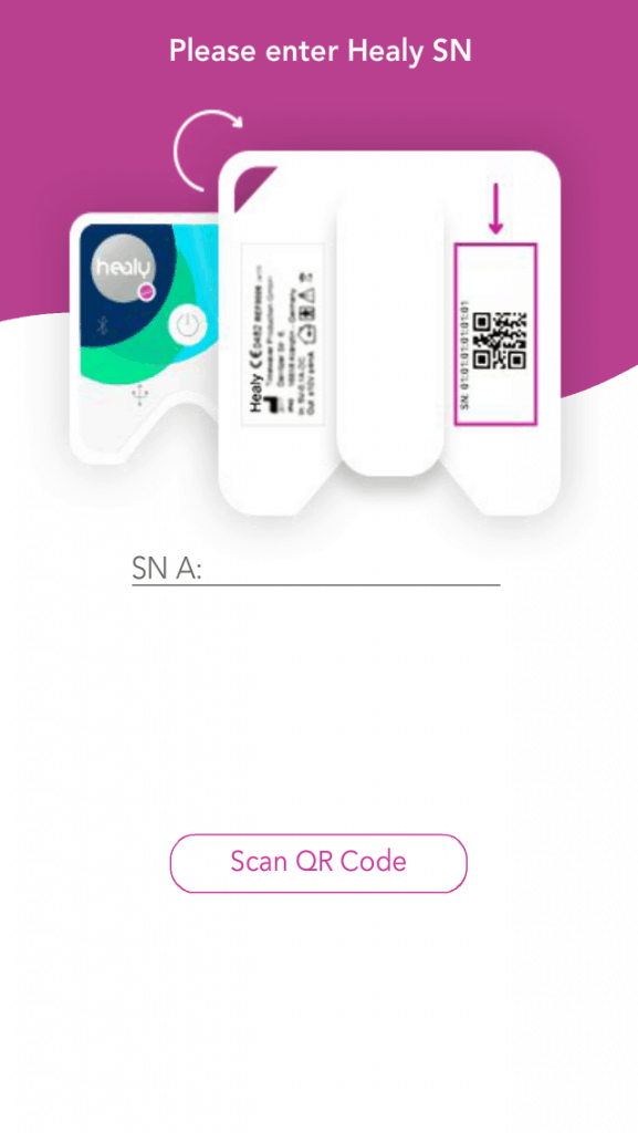le code QR situé à l'arrière de votre Healy